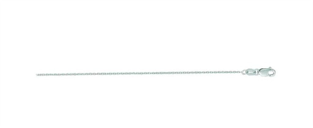 14K White Gold 18" Diamond-Cut Cable Chain with Lobster Clasp