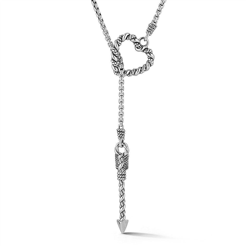 JAI Sterling Silver Arrow Heart Necklace in 2.0mm | Silver Necklaces