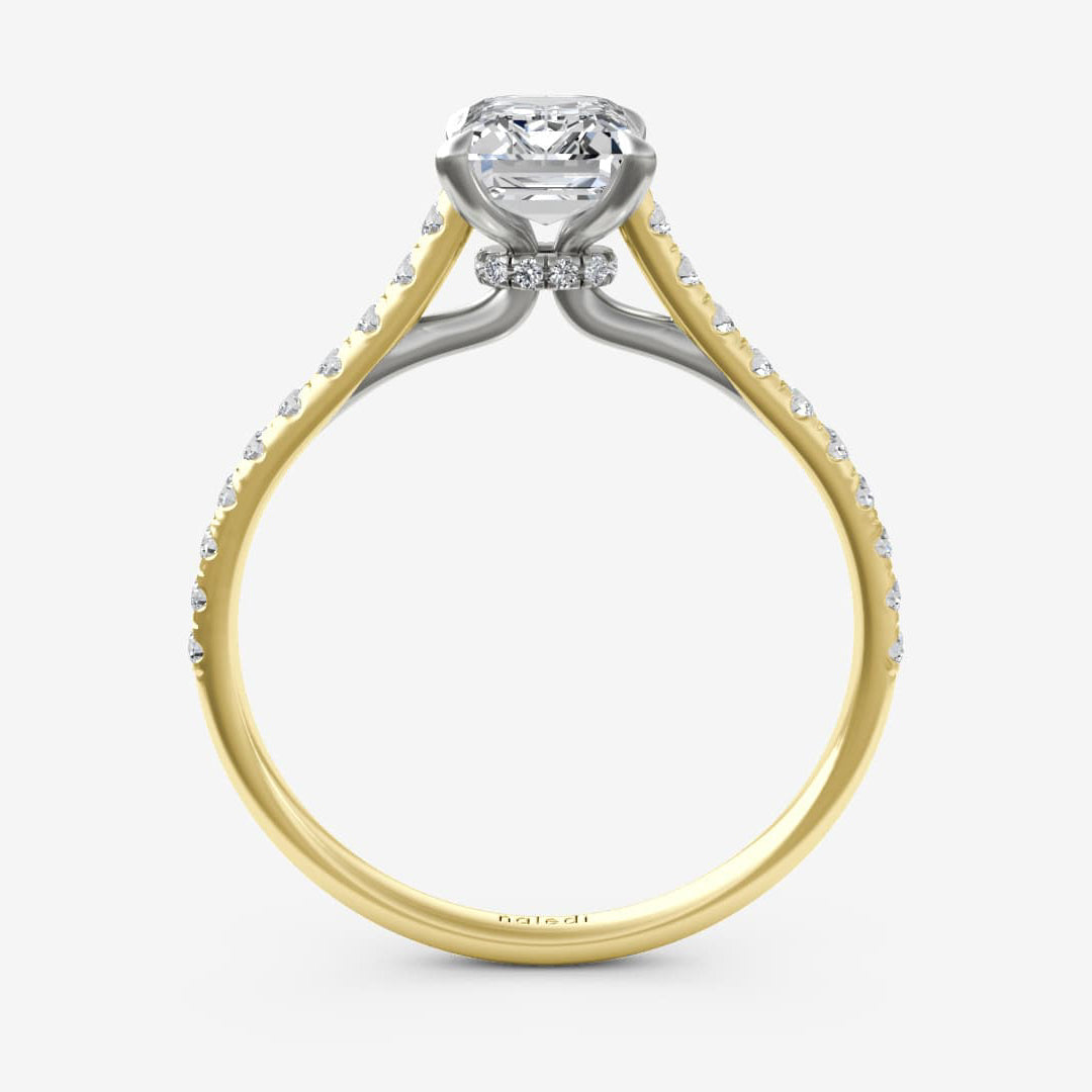 Cathedral Setting with Diamond Circle on Undercarriage Semi-Mount