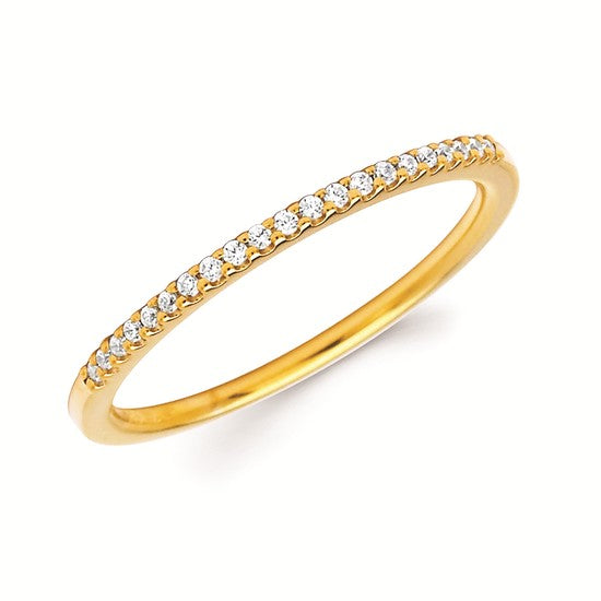14K Yellow Gold .09ctw Diamond Stackable Band (21 RBC), Size 6.5