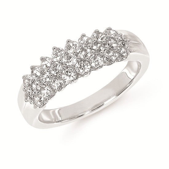 14KWG 25th Anniversary Diamond Band – 1CTW Three-Row Elegance | Parker Jewelers Carlisle
