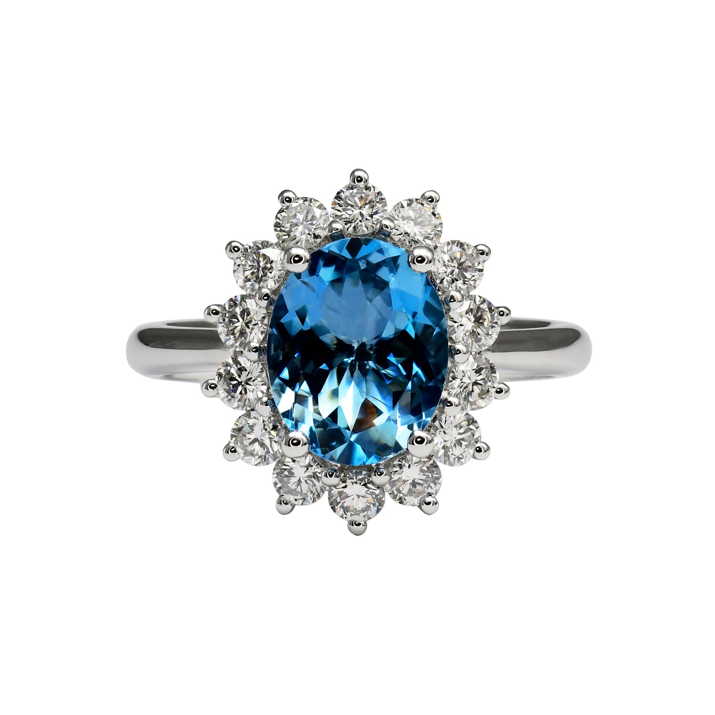 Platinum 2.15CTW Aquamarine & .88CTW Diamond Ring