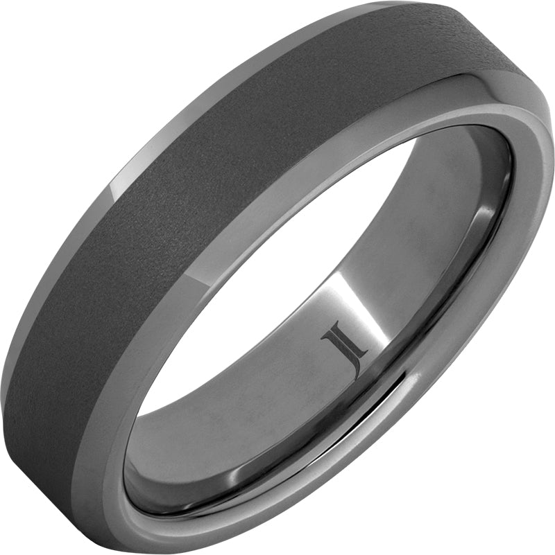 6MM Rugged Tungsten Carbide Men’s Ring | Sandblast Finish