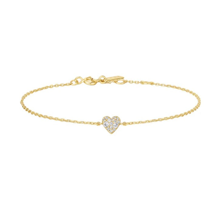 Elegant Gold Sweetheart Pavé Bracelet