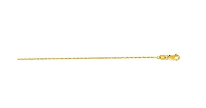 14K Yellow Gold 18" Diamond-Cut Cable Chain with Lobster Clasp