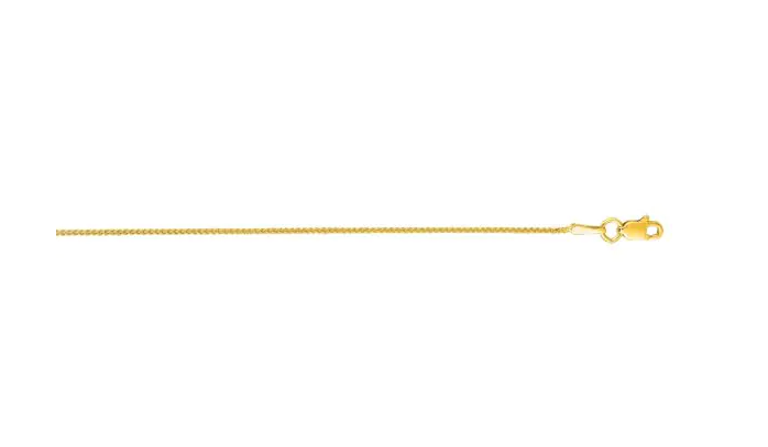 14K Yellow Gold 18" Round Wheat Chain with Lobster Clasp