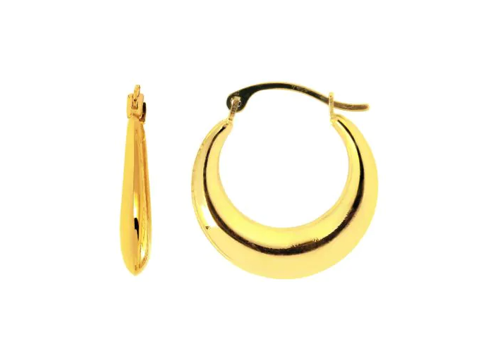 14K Yellow Gold Polished Round Graduated Hoop Earrings 10x2.5MM Parker Jewelers Carlisle, PA