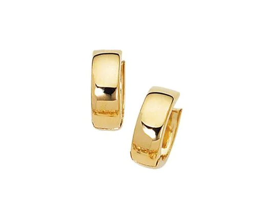 14K Yellow Gold Polished Huggie Earrings