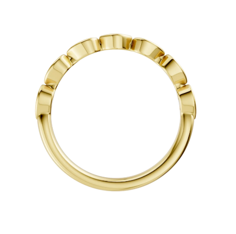 LGD .15CTW 14K Yellow Gold Trellis Shank Wedding Band