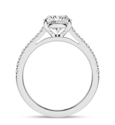 LGD 2.30CTW 14K White Gold Classic Oval Engagement Ring