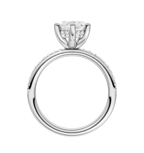 LGD 2.83CTW 14K White Gold Hidden Halo Marquise Engagement Ring