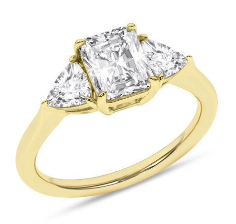 LGD 2.77CTW 14K Yellow Gold Radiant Three-Stone Engagement Ring
