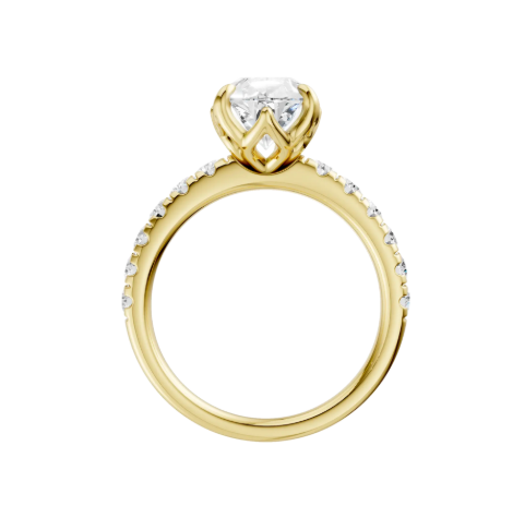 LGD 3.06CTW 14K Yellow Gold Tulip-Head Pear Engagement Ring