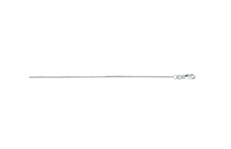 14K White Gold 20" .75mm Classic Box Chain with Lobster Clasp