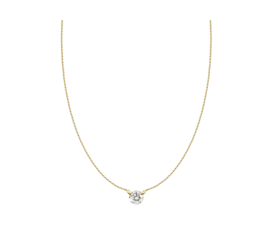 18K Yellow Gold .31CTW Natural RBC DIA Necklace