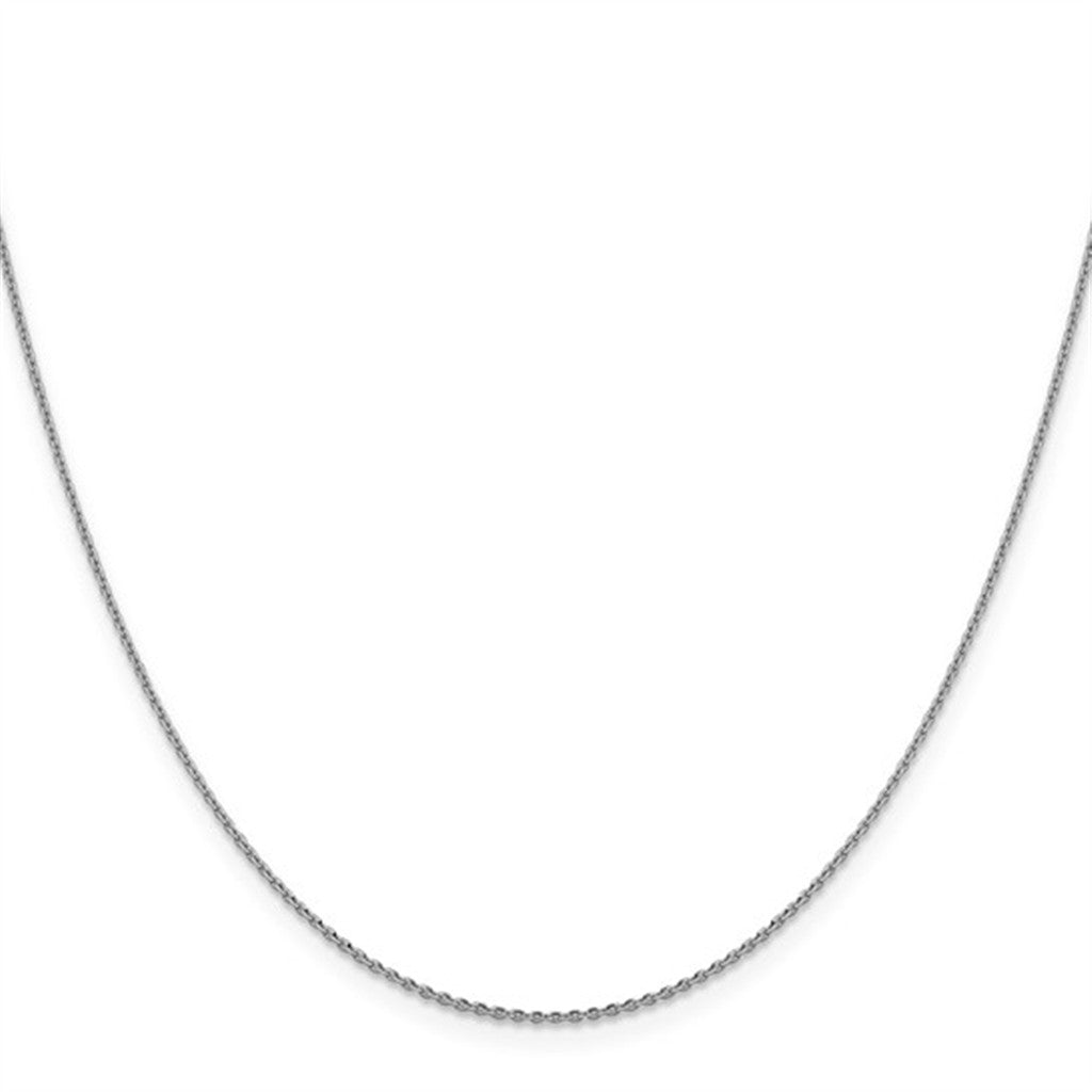 14K White Gold 18" 1.5MM Oval Cable Link Chain – Lobster Clasp