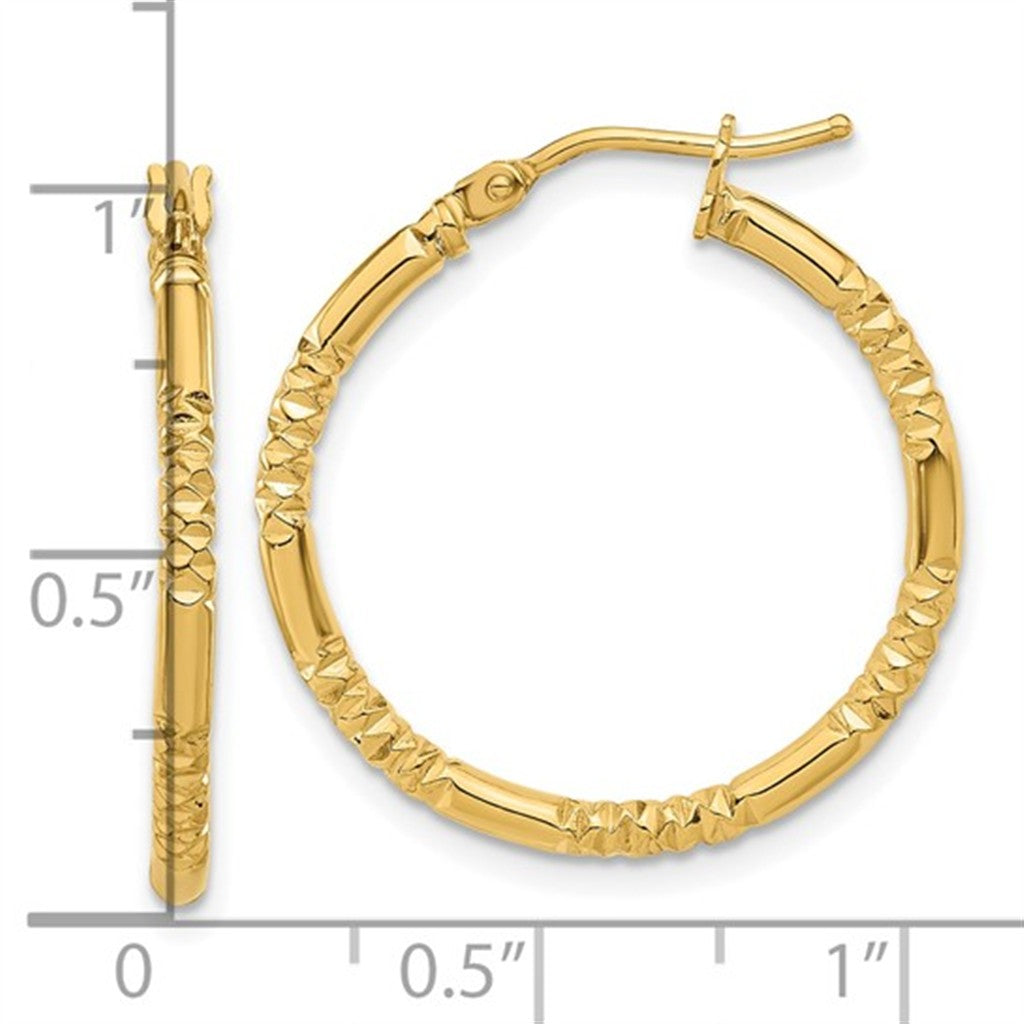 Elegant 14K Yellow Gold Medium Hoop Earrings