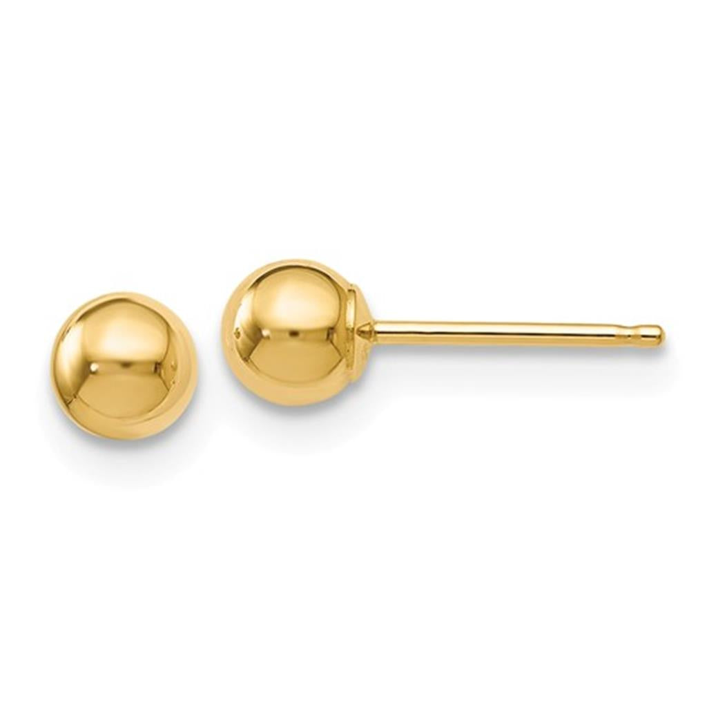 14K Yellow Gold 4mm Ball Earrings