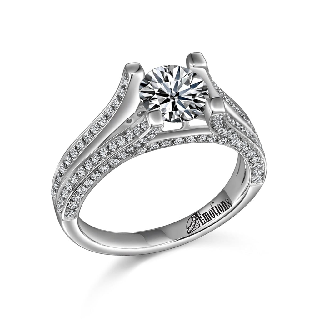 Exquisite Split Shank Ring Semi-Mount with .66Ct Diamonds