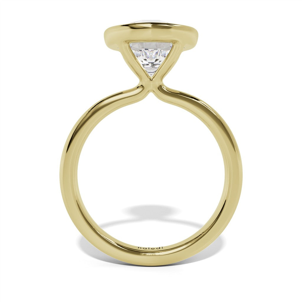 14K Yellow Gold Bezel-Set Diamond Solitaire Engagement Ring