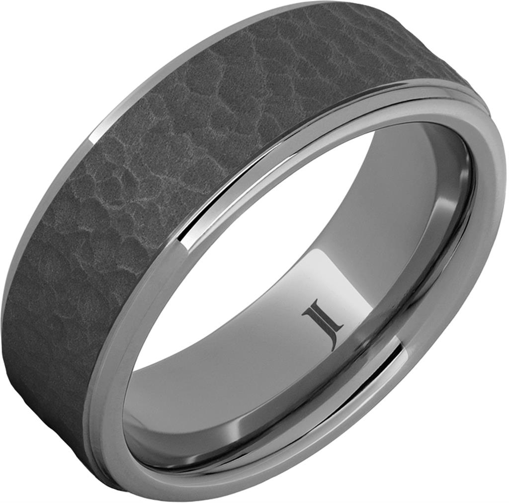 Rugged Tungsten Moon Crater Ring | Sandblast Finish