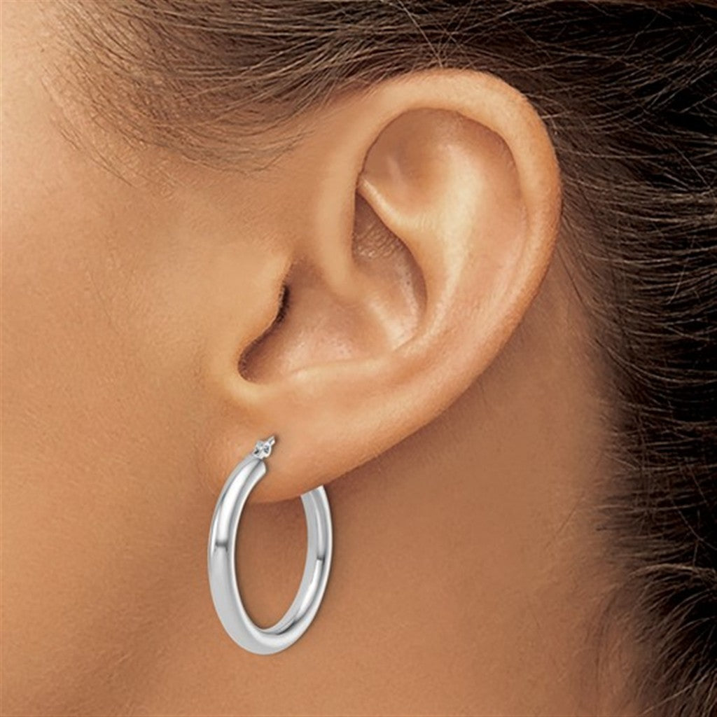 Classic 14K White Gold Hoop Earrings