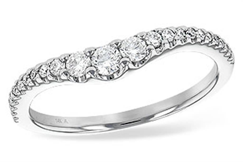 14K White Gold .33CTW Curved Graduated Diamond Band