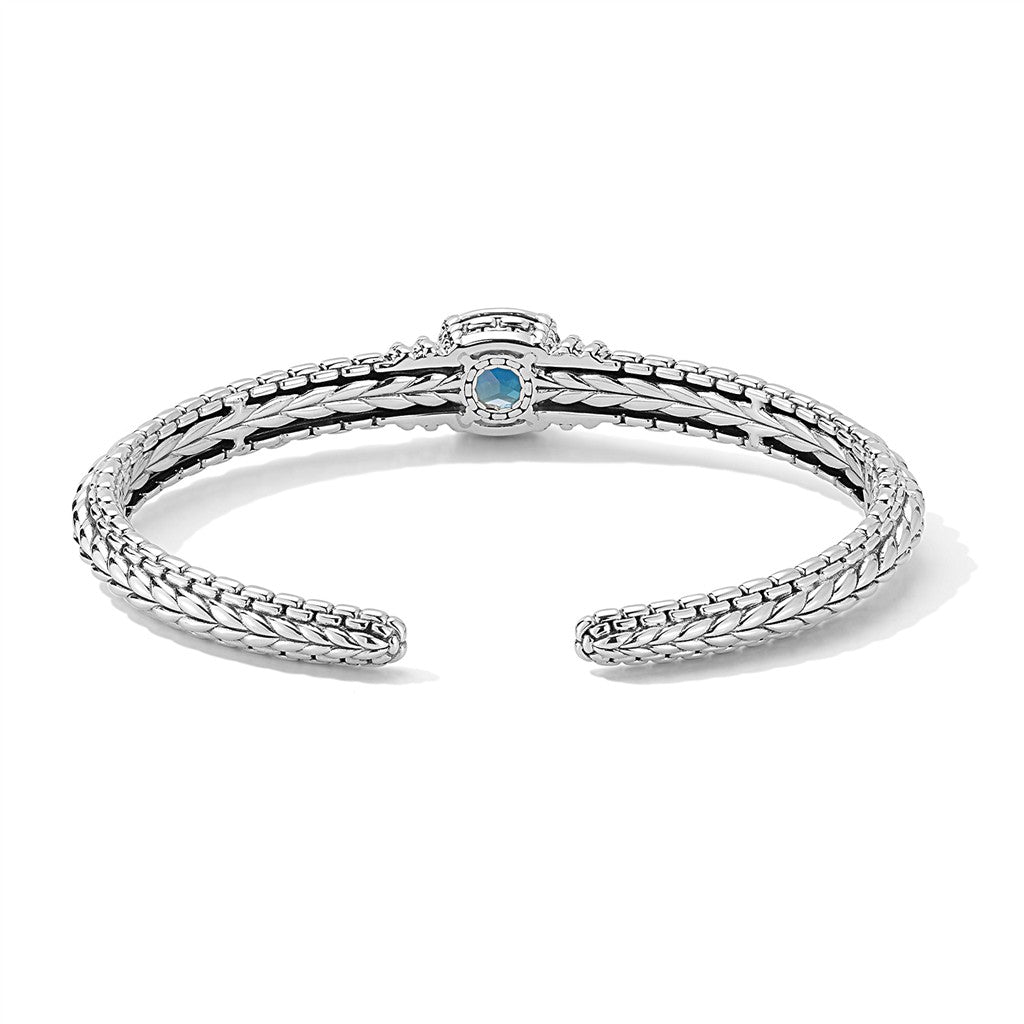 JAI Sterling Silver Diamond & Cushion London Blue | Silver Bracelets