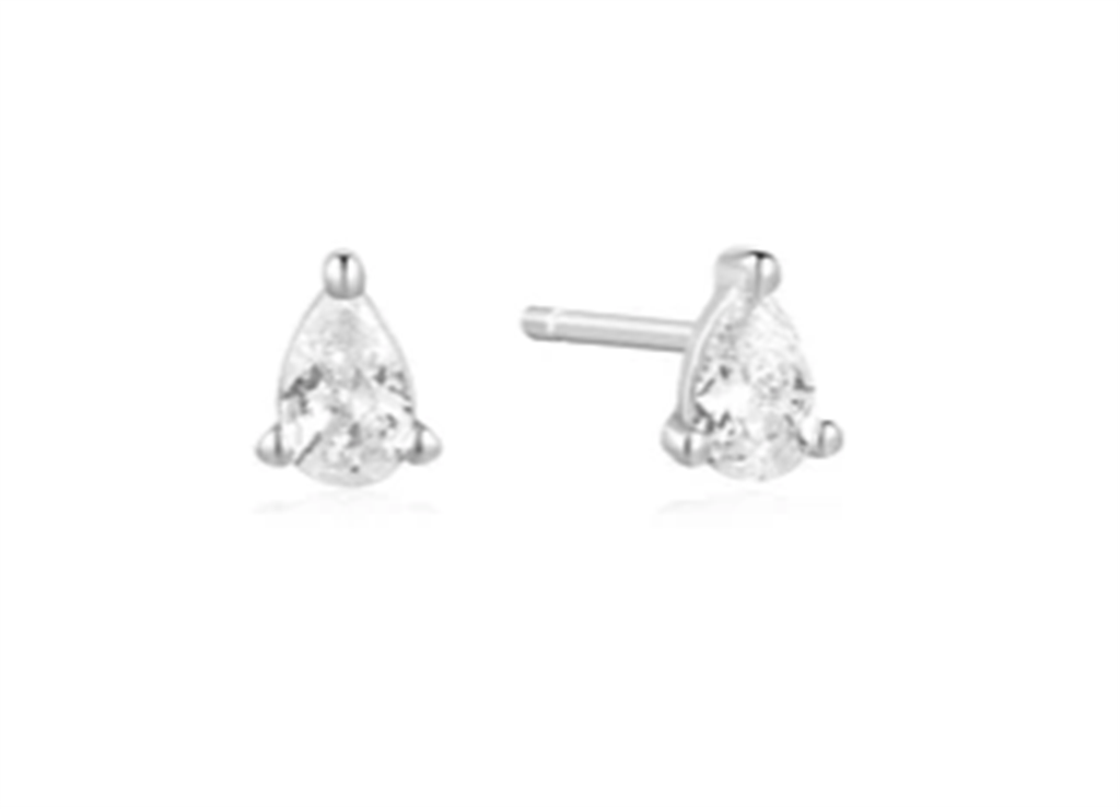 Ania Haie Silver Pear Studs – Modern Elegance