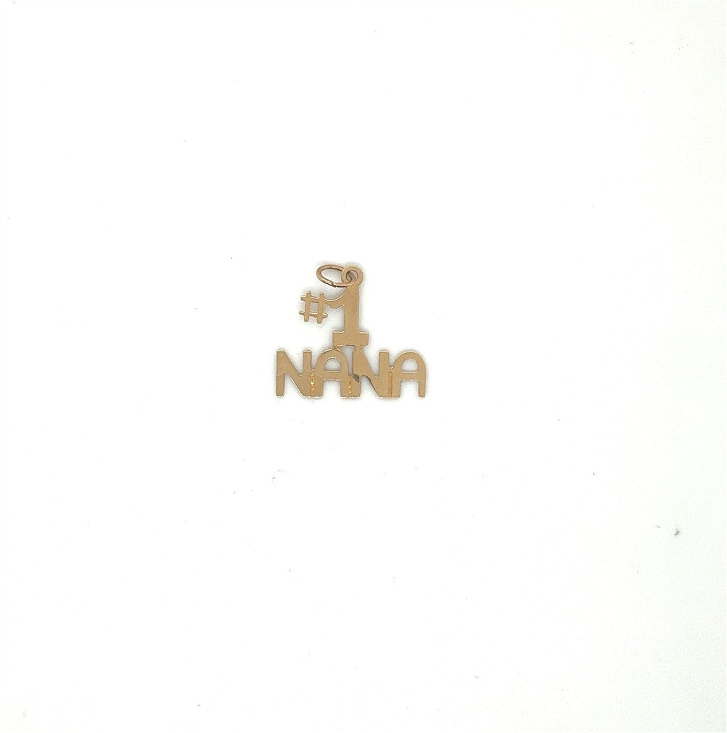 14K Yellow Gold #1 Nana Pendant 0.29g