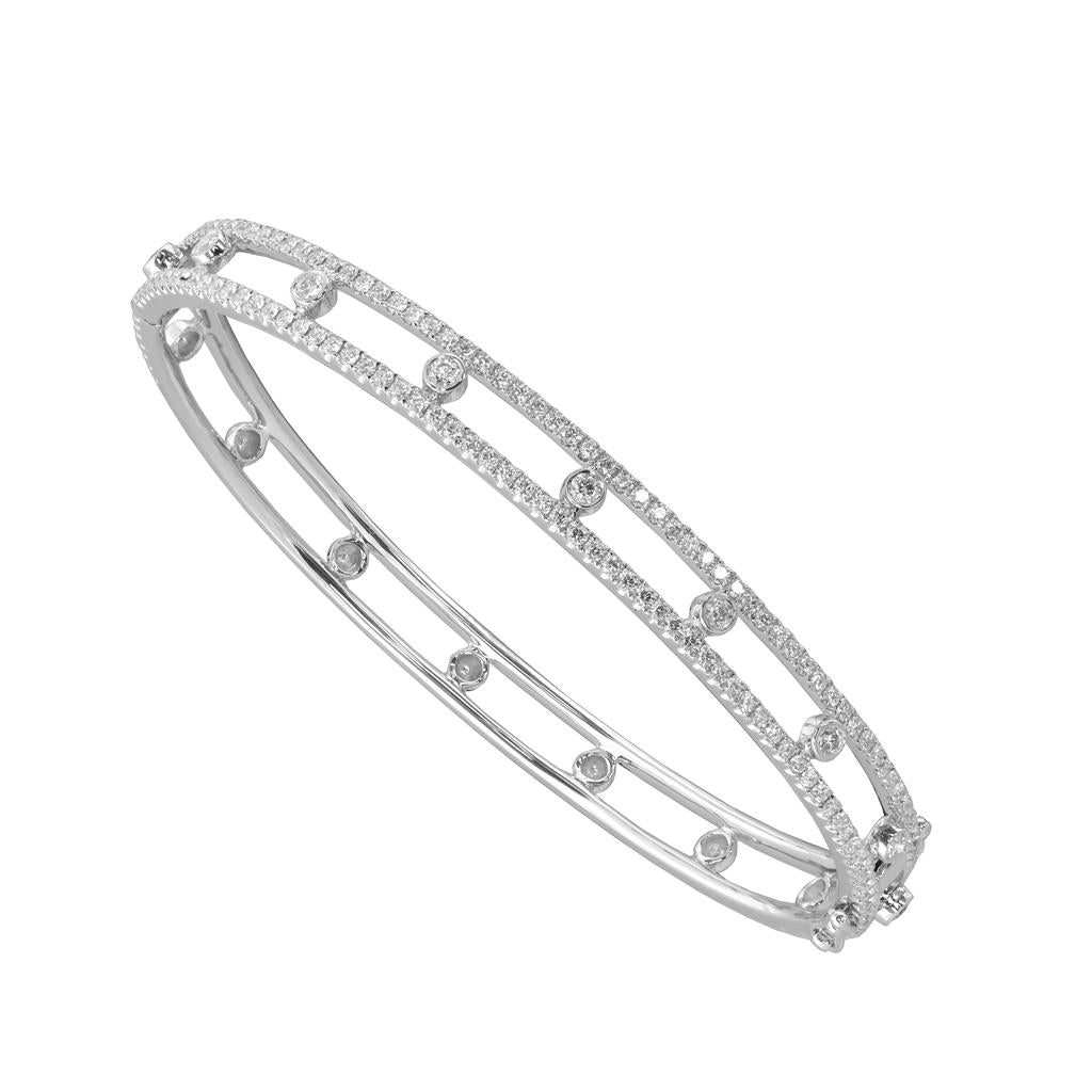 18KWG Diamond Bangle Bracelet – Timeless Radiance