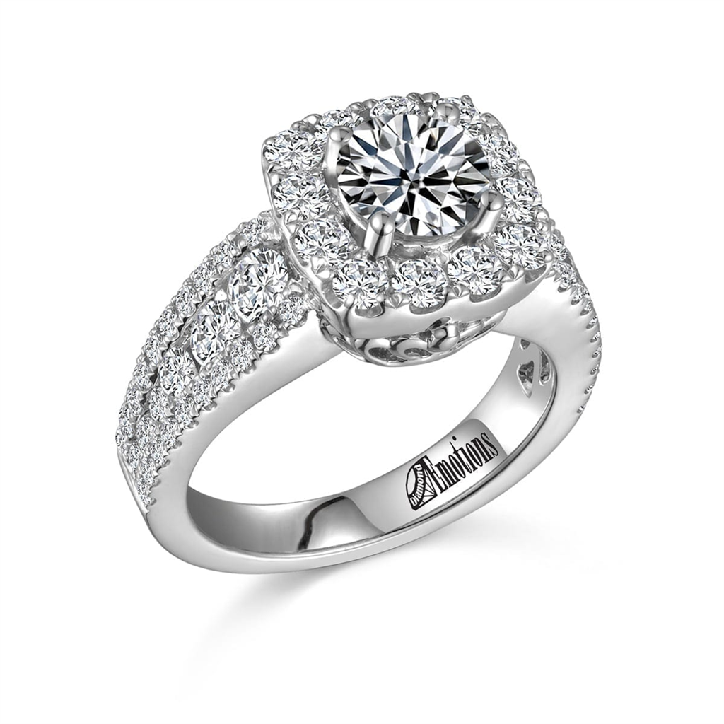 1.69Ct Halo Semi-Mount Ring