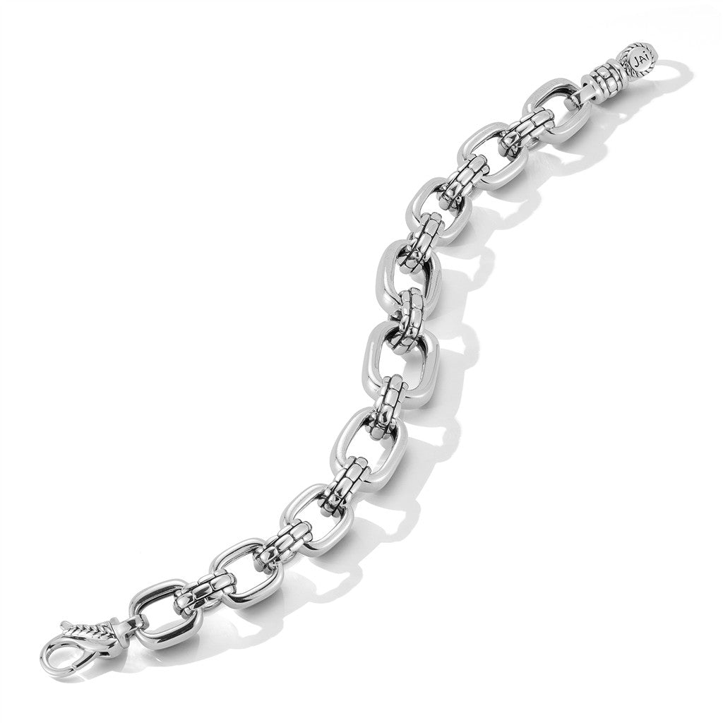 JAI Sterling Silver Statement Link & Box Chain Tex | Silver Bracelets