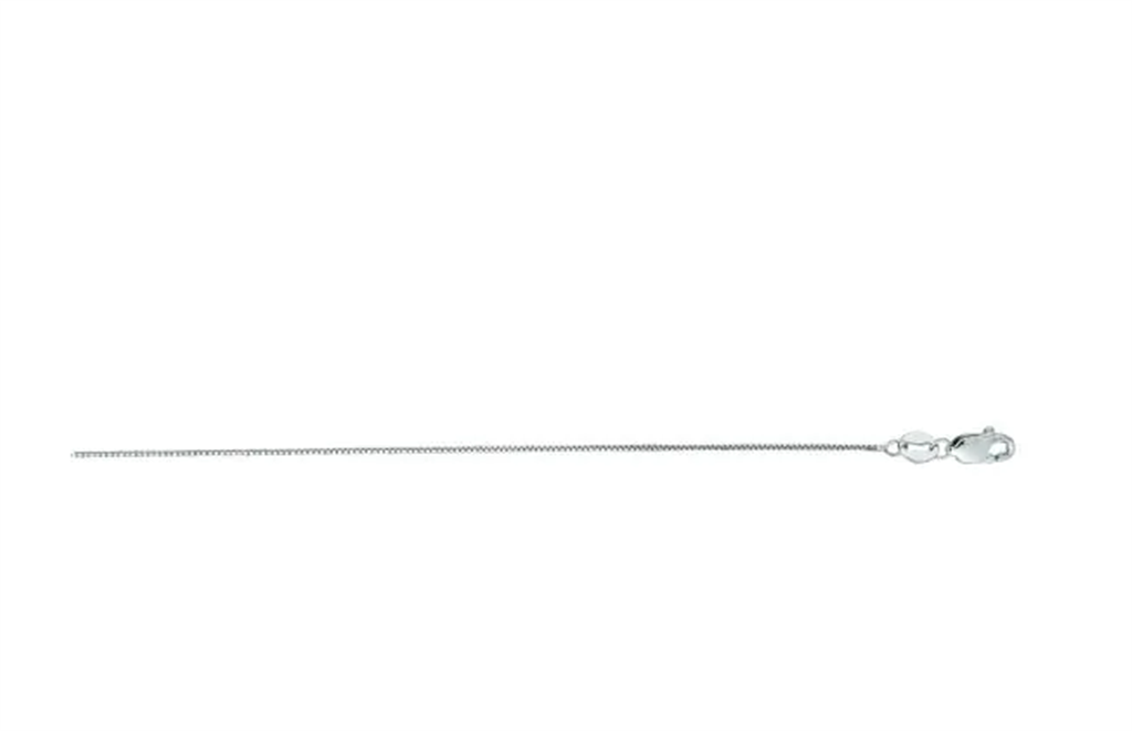 14K White Gold 18" Box Chain with Lobster Clasp