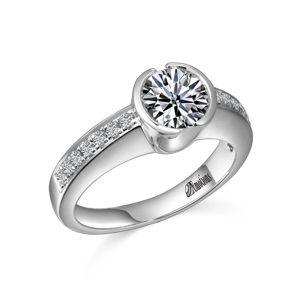 Micro Set Round Diamond Engagement Ring Semi-Mount