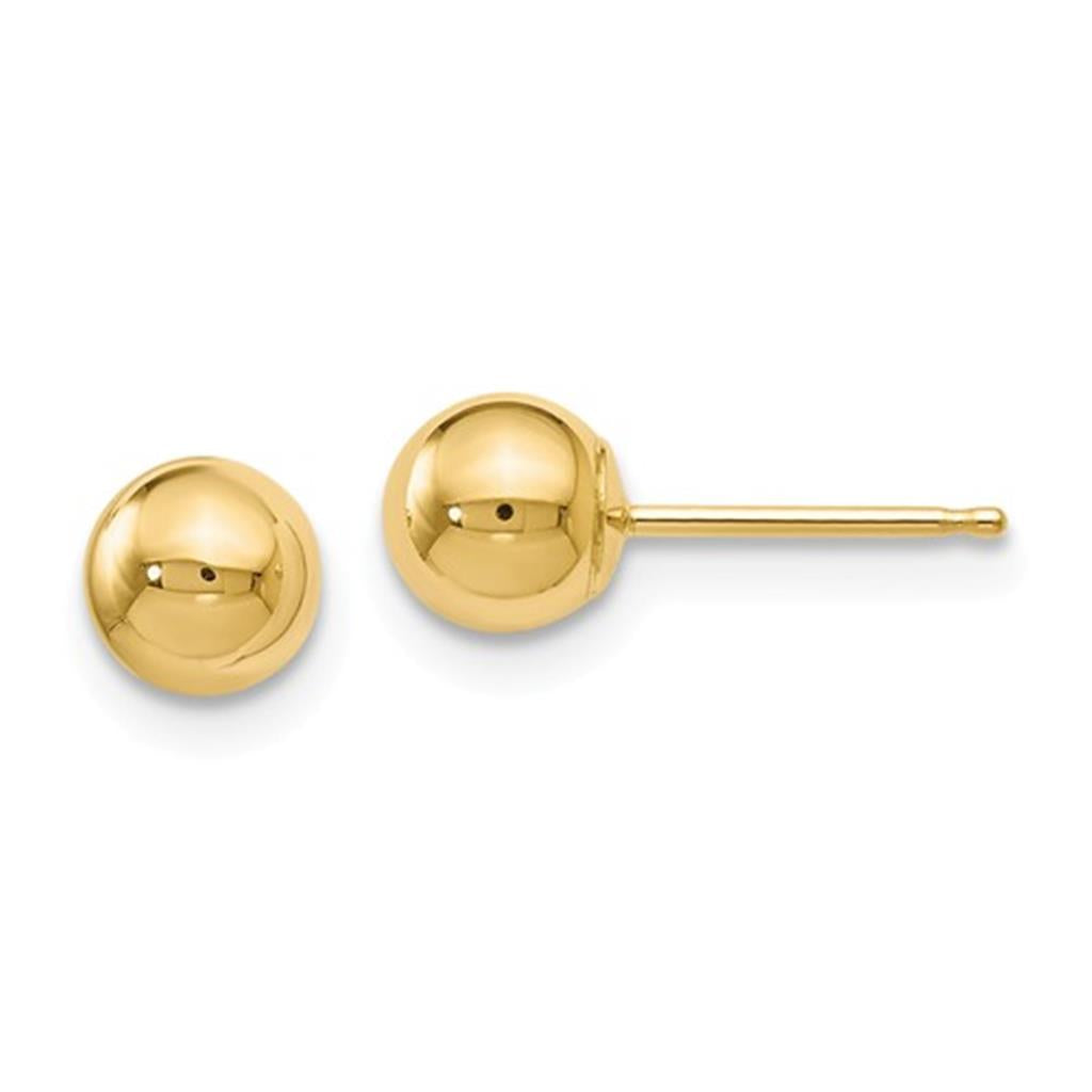 14K Yellow Gold 5mm Ball Stud Earrings
