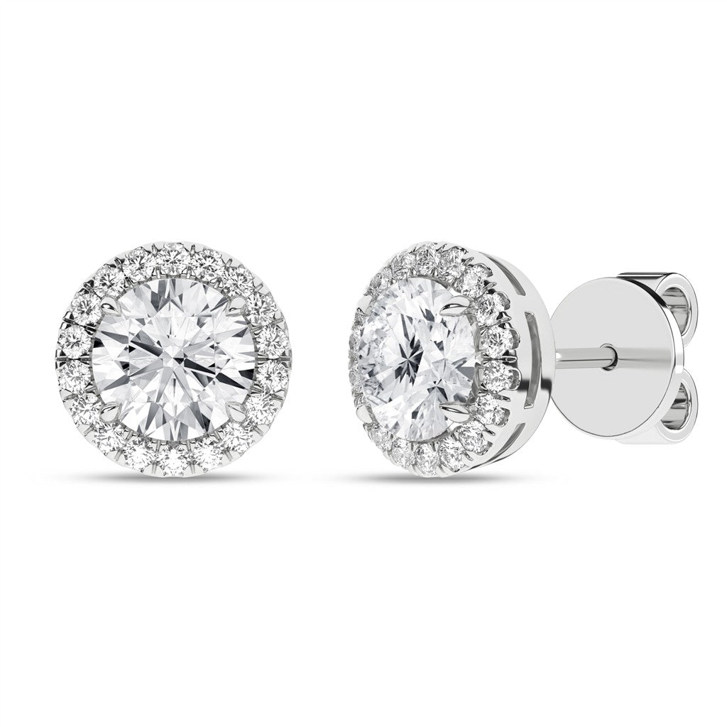 LGD 2.02CTW 14KWG HALO STUD EA