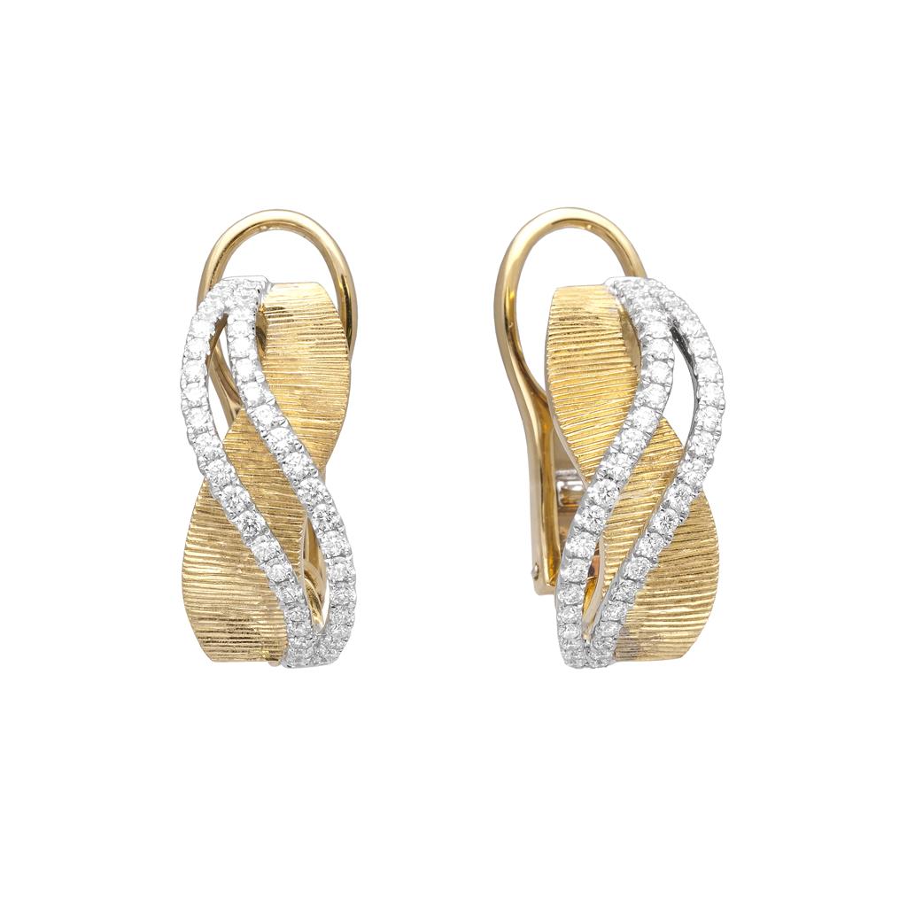 18K Two-Tone Hand-Engraved Diamond Lever Backs