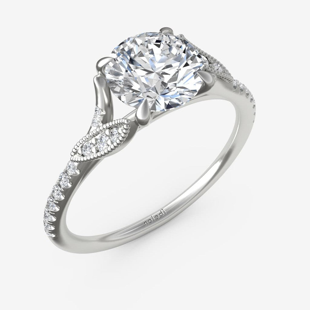 Straight Prong Set Diamond Semi-Mount Engagement Ring
