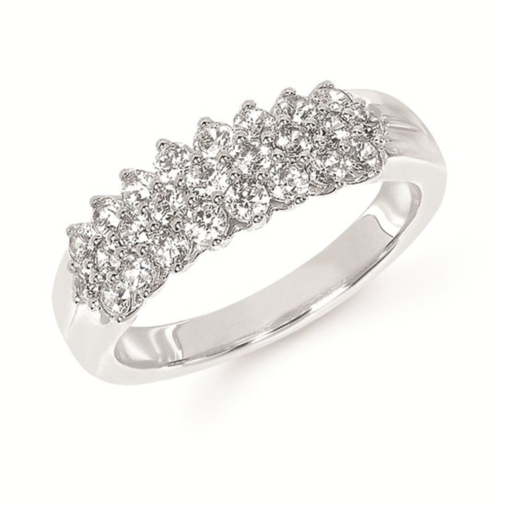 14KWG 25th Anniversary Diamond Band – 1CTW Three-Row Elegance | Parker Jewelers Carlisle