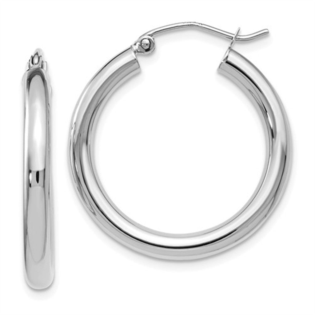 Classic 14K White Gold Hoop Earrings