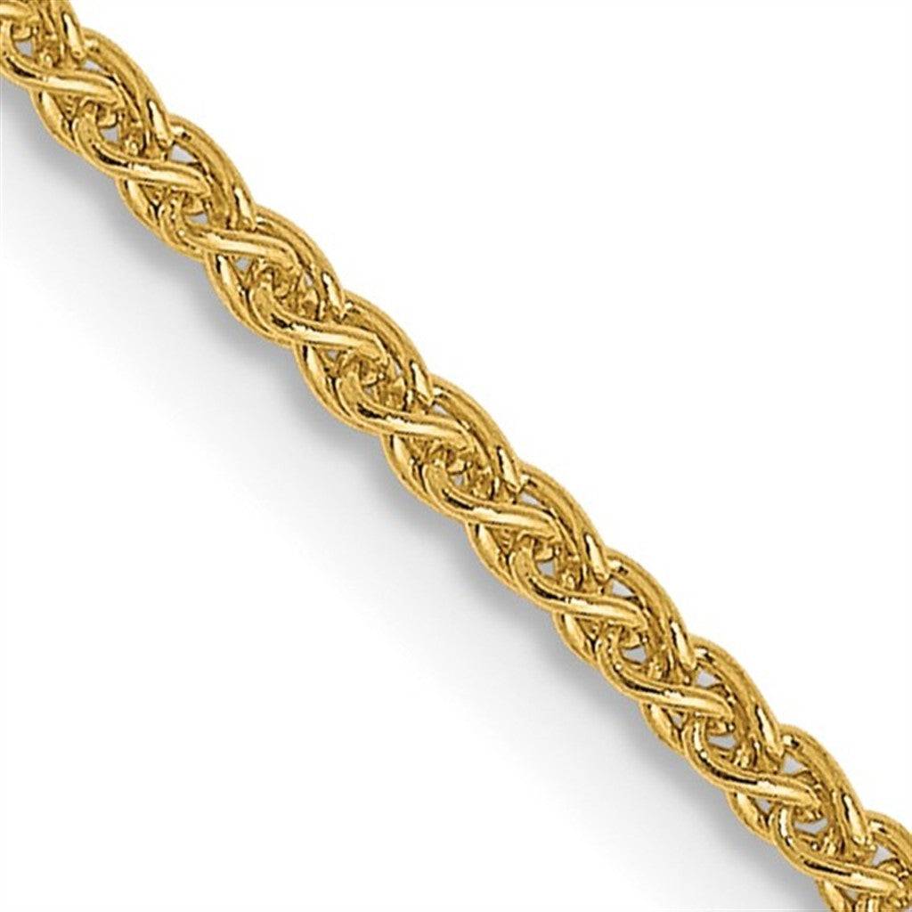 Elegant 14K Yellow Gold Spiga Wheat Chain