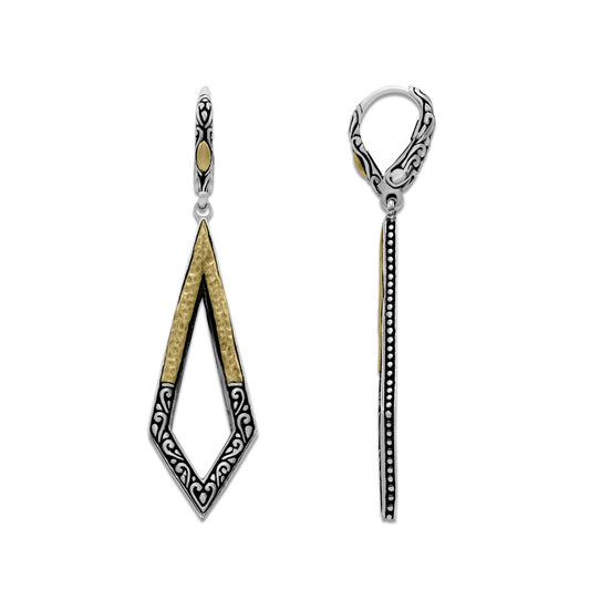 Anabelle Earring - Hammered Gold and Swirl Design Drop Earrings