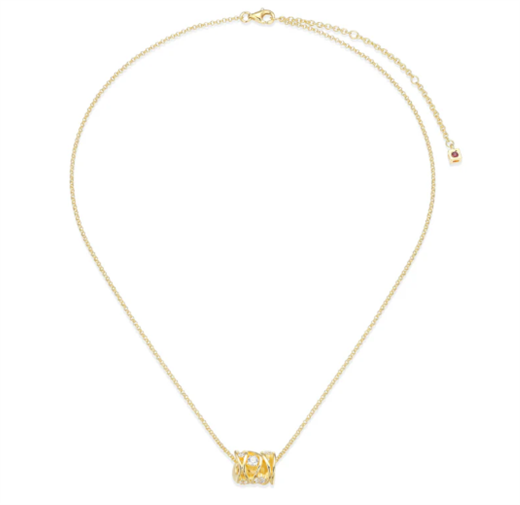 ELLE Between Moments Rondelle Necklace – 14K Yellow Gold-Plated Sterling Silver