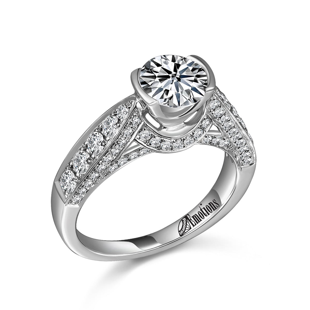 Dazzling Diamond Gallery Ring Semi-Mount with .90Ct Diamonds