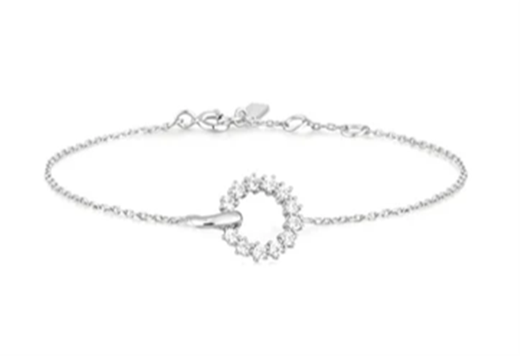 SS Interlinked Circles Pavé Bracelet – Timeless Sparkle