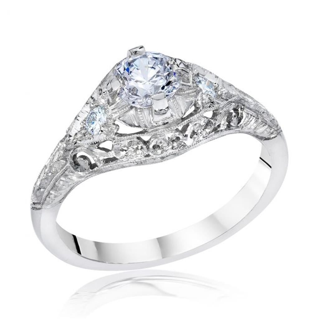 Flora Gold Engagement Ring Semi-Mount