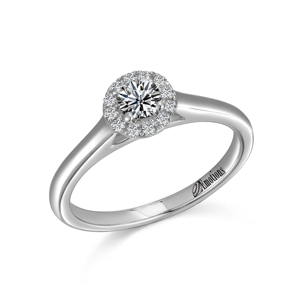 Delicate Ring Semi-Mount with .10Cts Diamonds for .25Ct Center