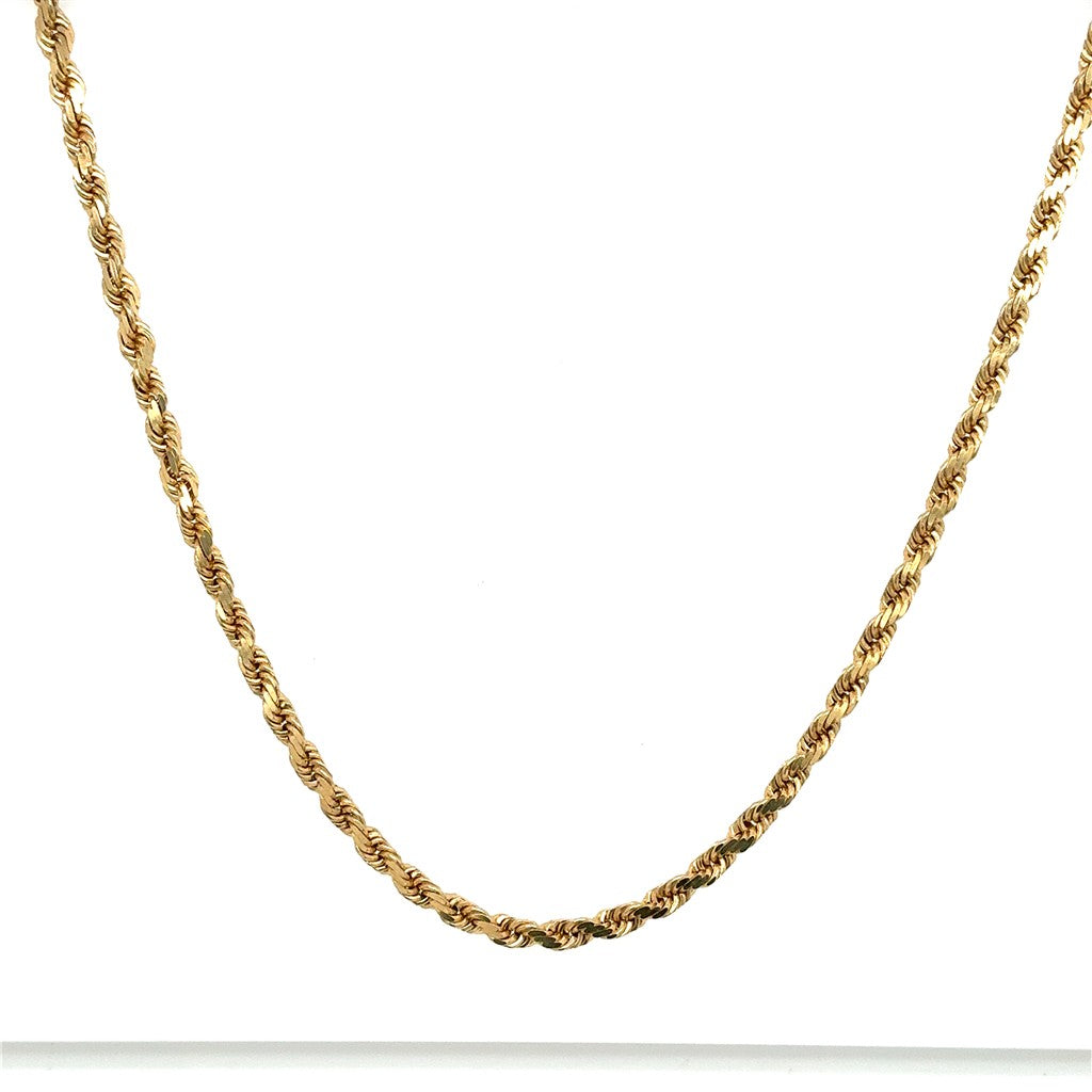 14K Yellow Gold Estate Rope Chain – 20"