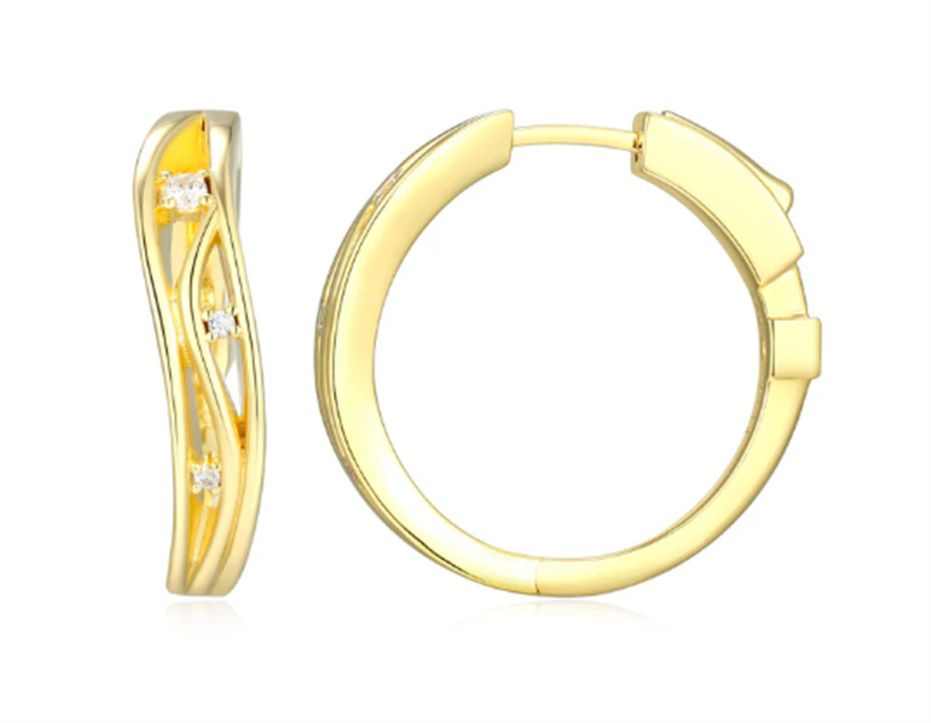 ELLE Between Moments Hoop Earrings – 14K Yellow Gold-Plated Sterling Silver